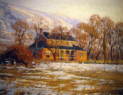 House in Farmington in Springtime by LeConte Stewart, from the collection of Howard and Elizabeth Burkholz